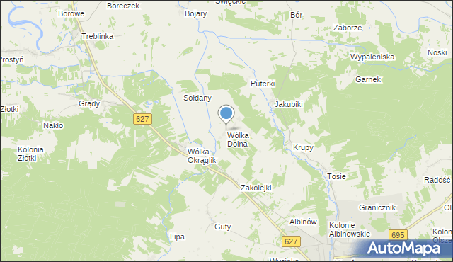 mapa Wólka Dolna, Wólka Dolna na mapie Targeo